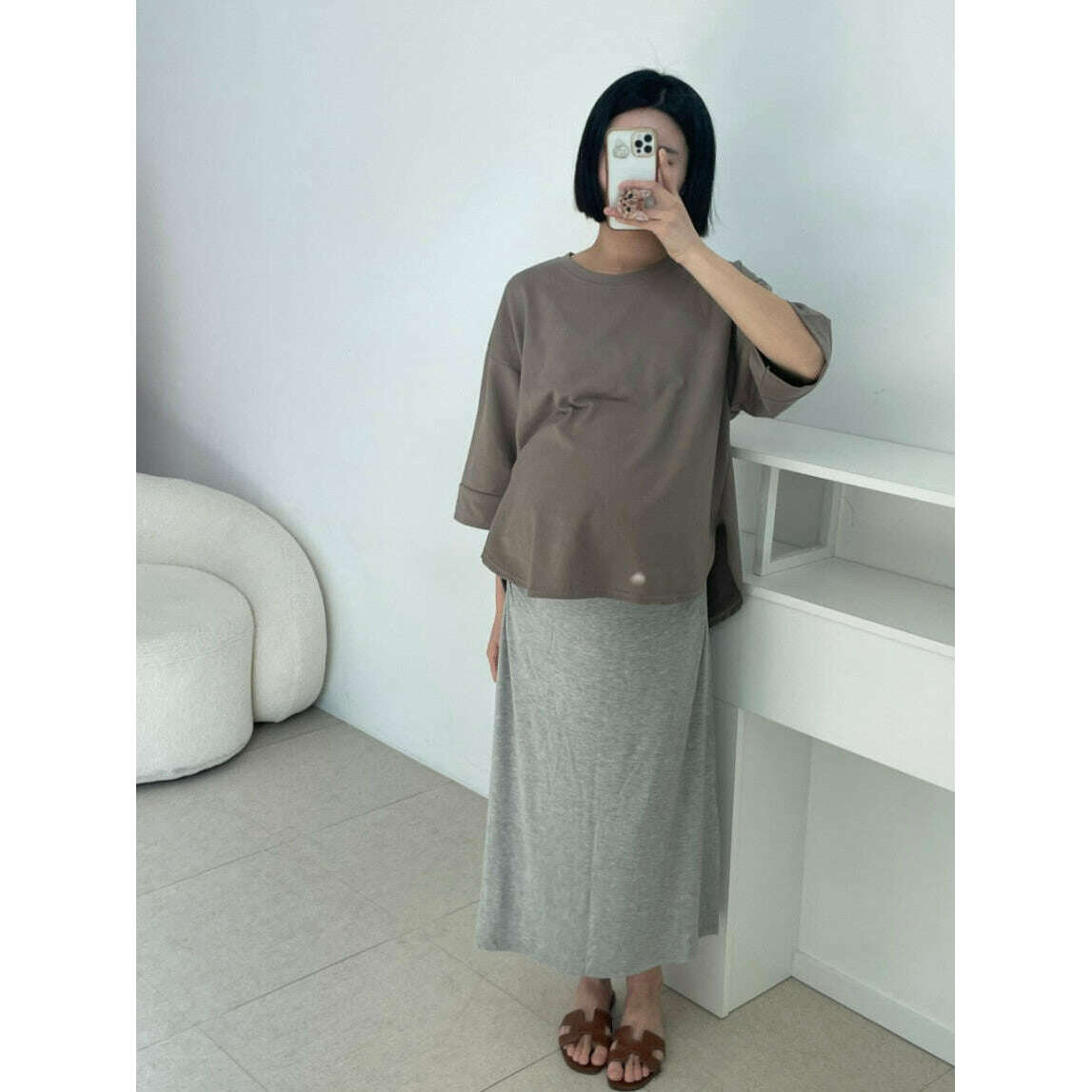 MUMMY.cc:氣質新款褶皺高腰修身長裙