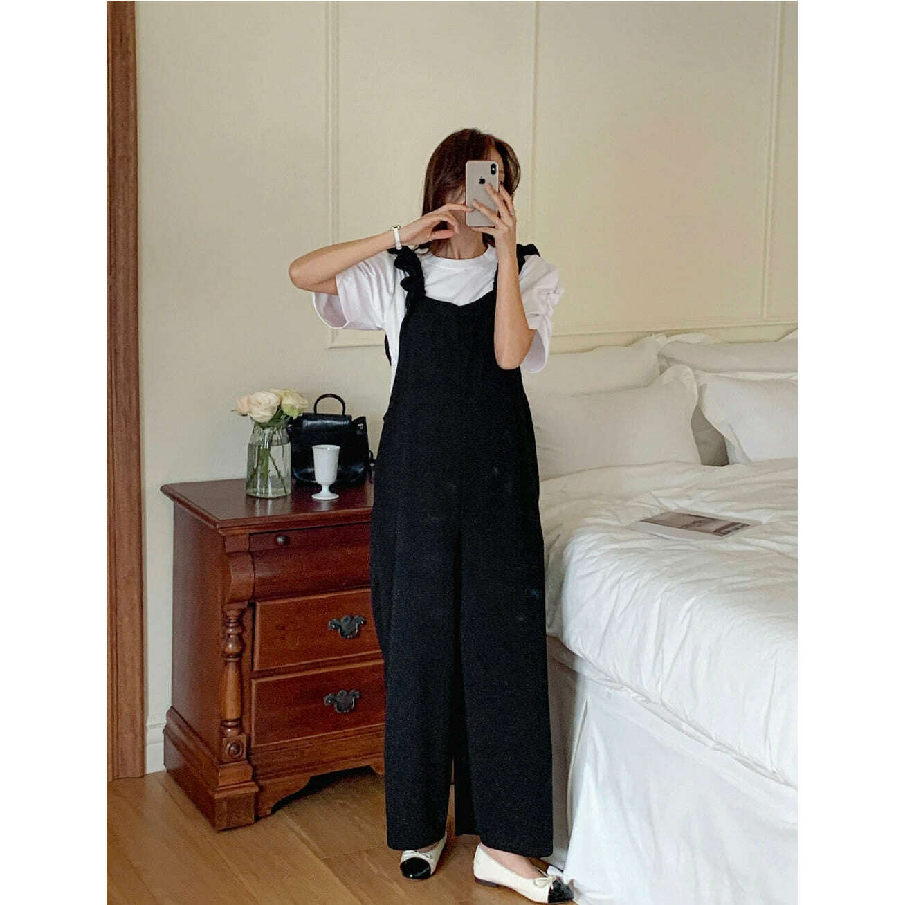 MUMMY.cc:孕婦荷葉肩帶Jumpsuit