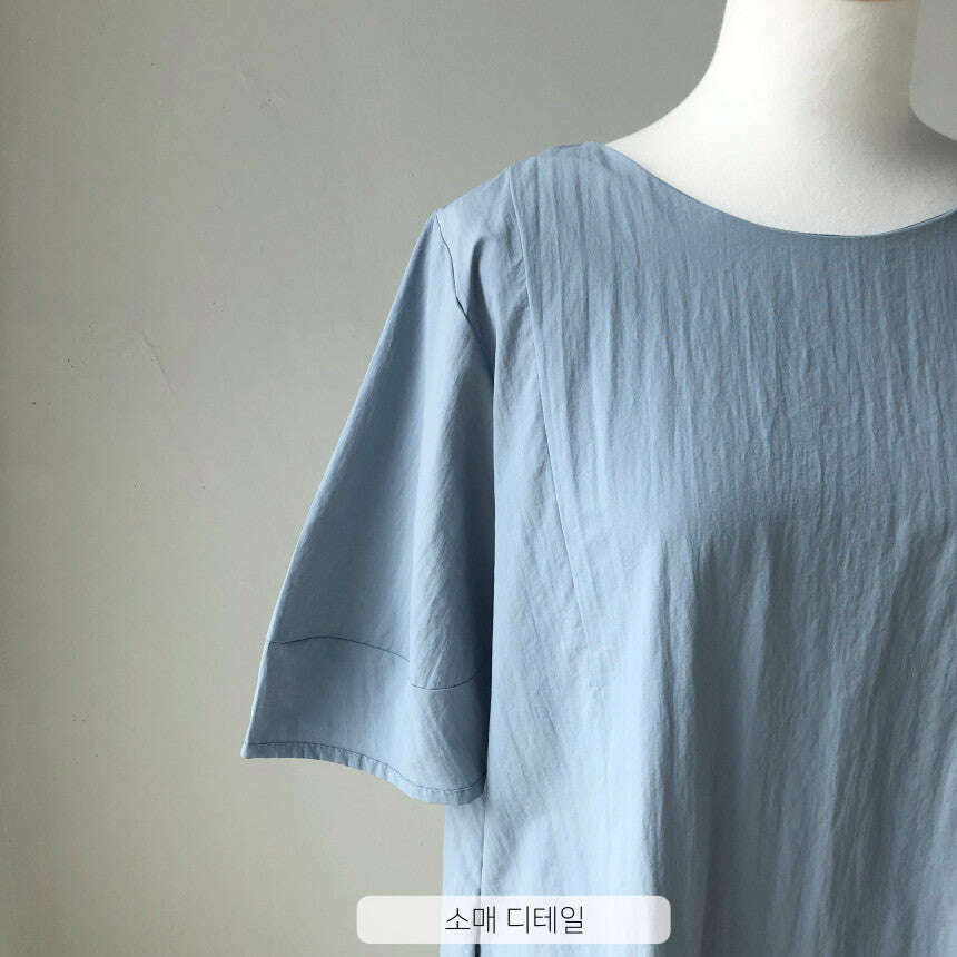 MUMMY.cc:寬鬆尼龍褶皺孕婦連身裙