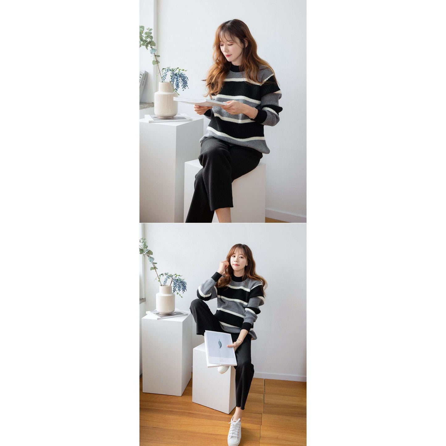 MUMMY.cc:厚實柔軟孕婦針織直筒褲