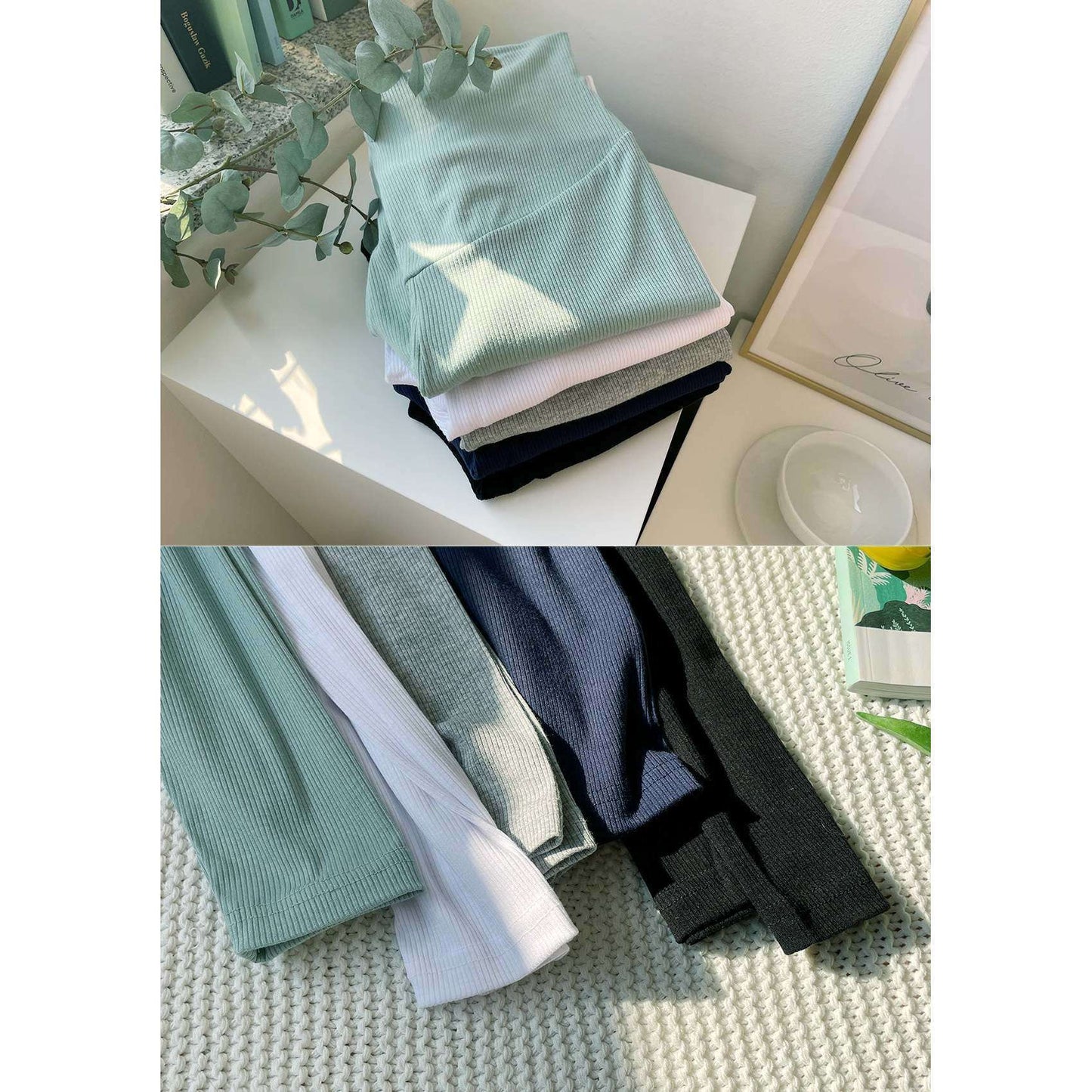 孕婦人造絲羅紋打底褲
