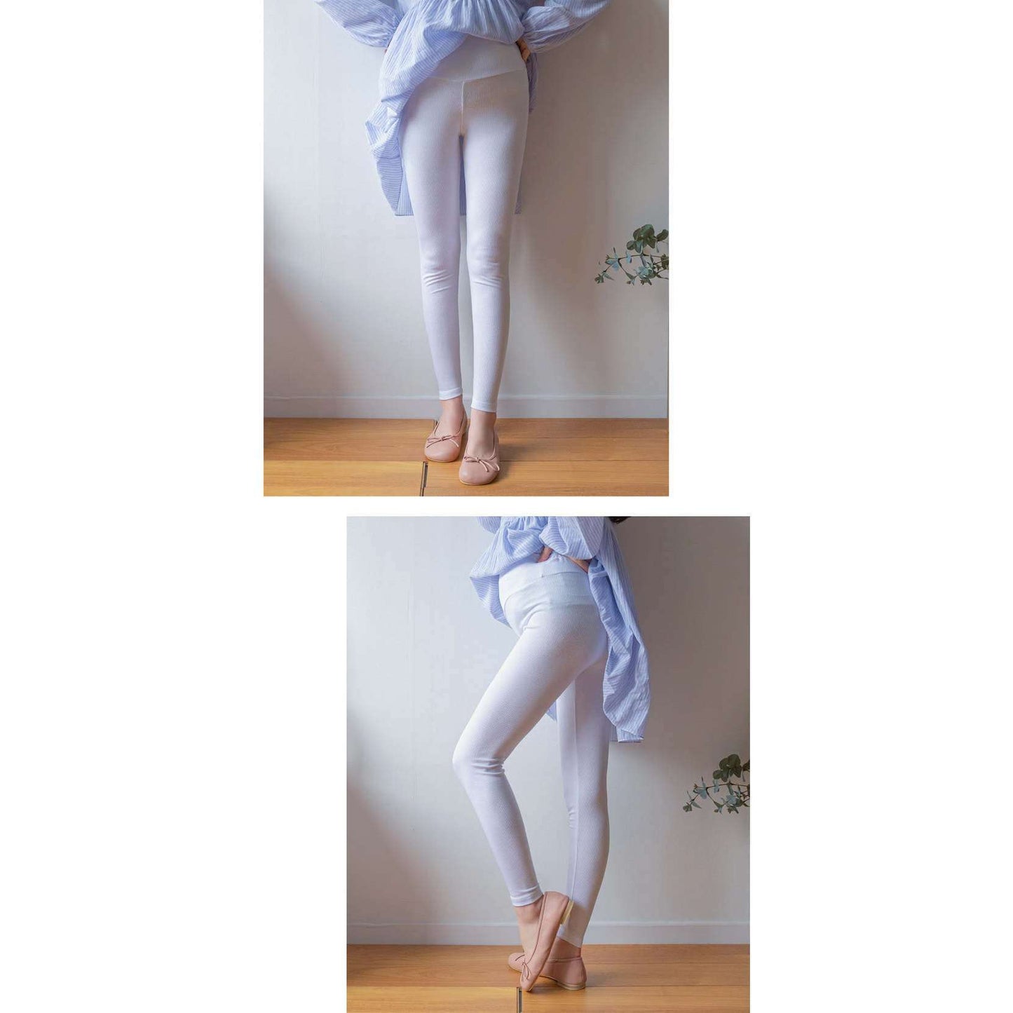孕婦人造絲羅紋打底褲
