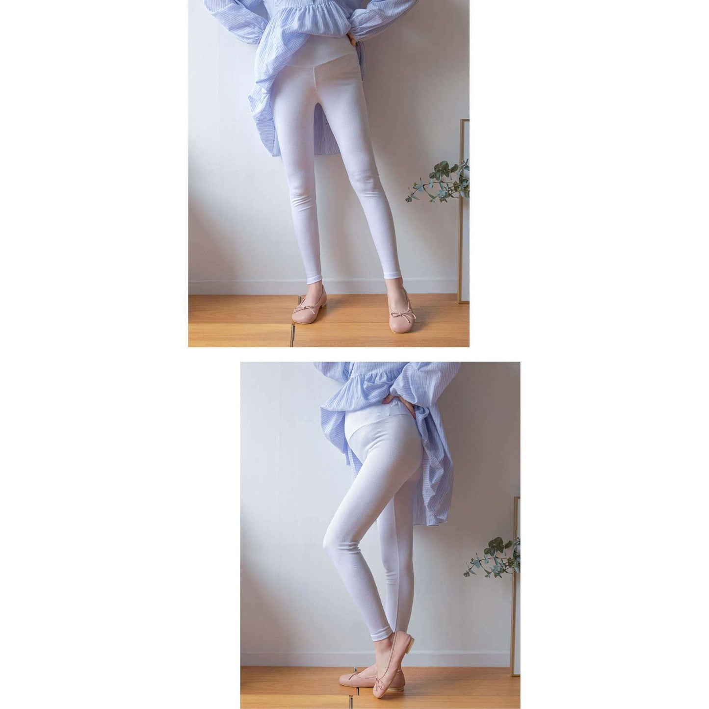 孕婦人造絲羅紋打底褲