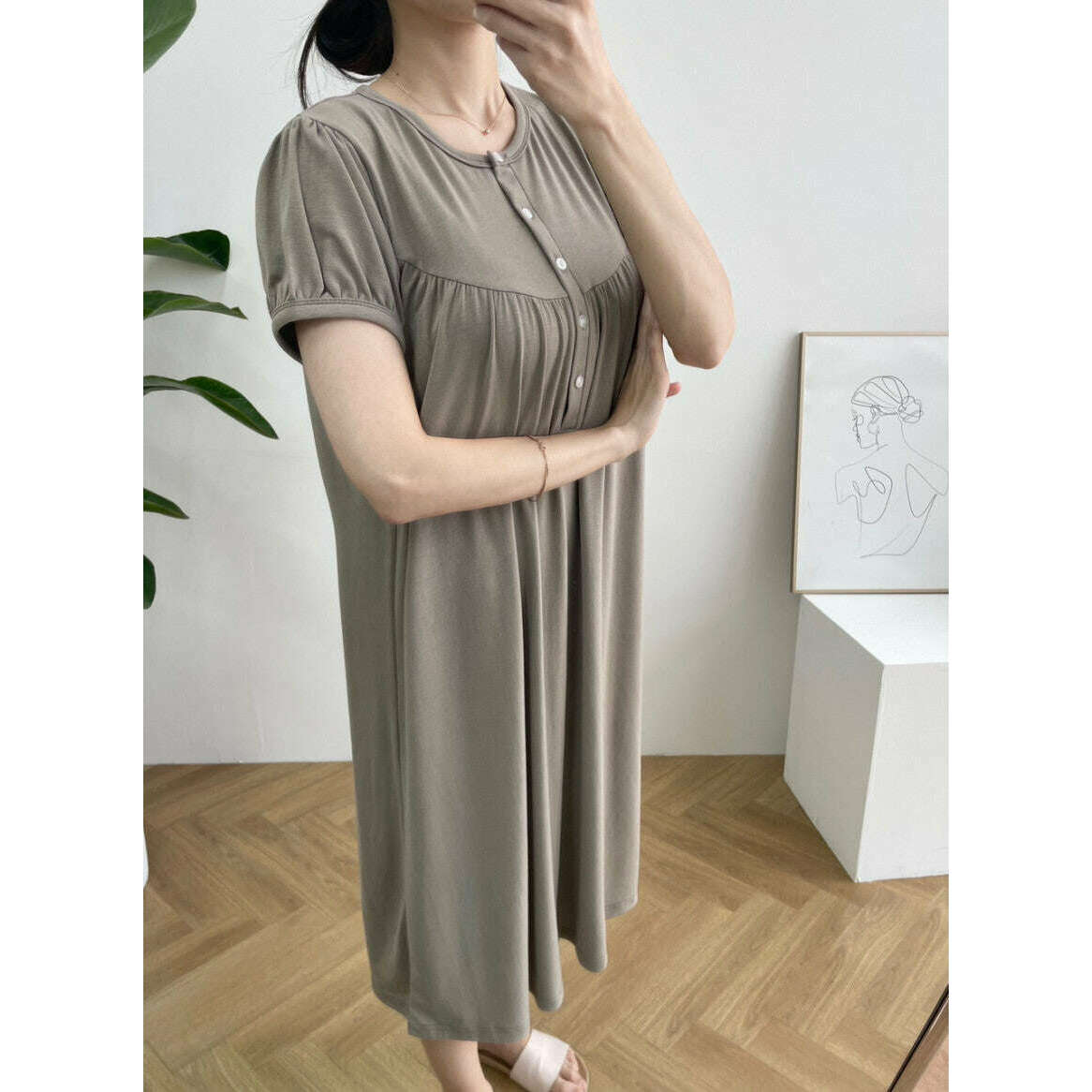 MUMMY.cc:孕婦家居柔軟舒適哺乳連身裙