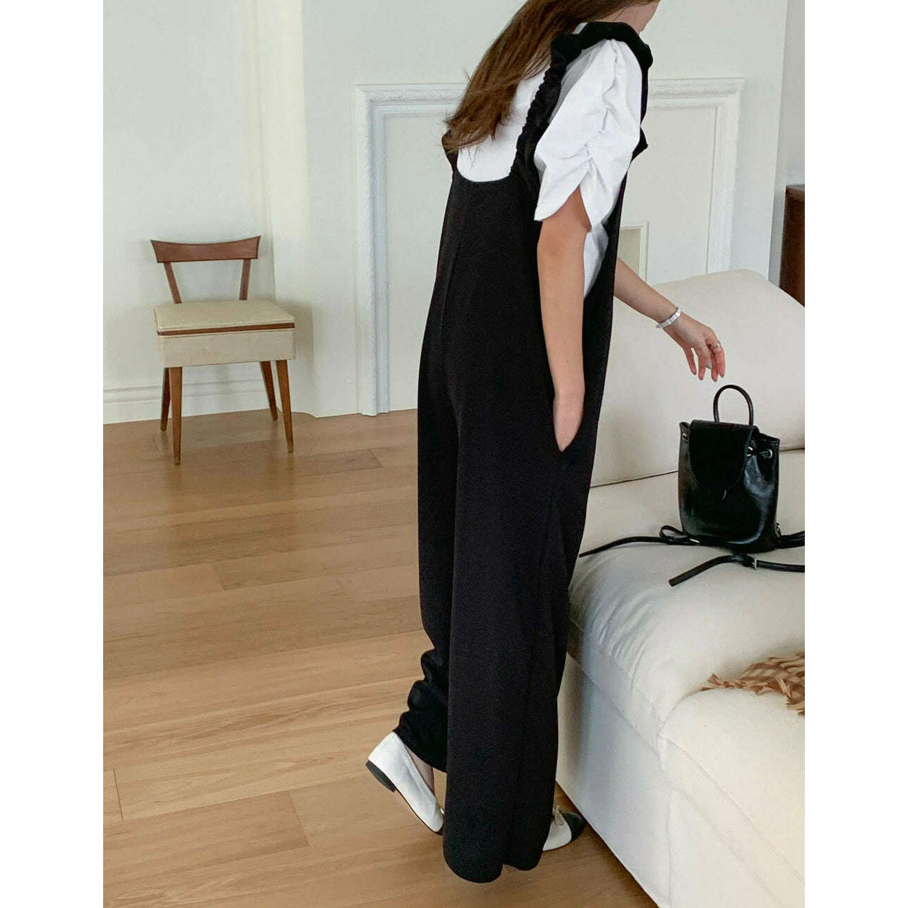MUMMY.cc:孕婦荷葉肩帶Jumpsuit