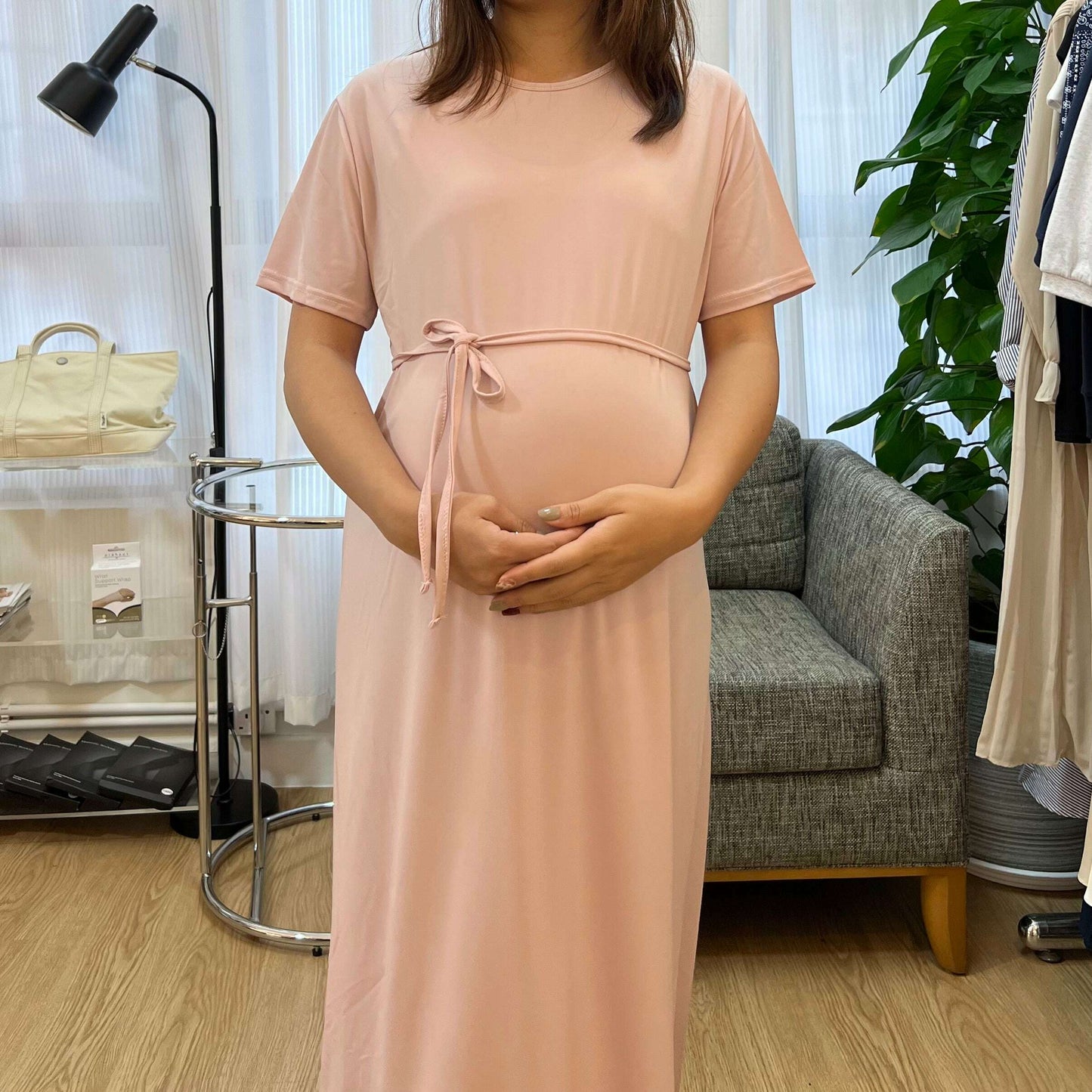 MUMMY.cc:絲滑冰感直身連身裙(附腰帶)