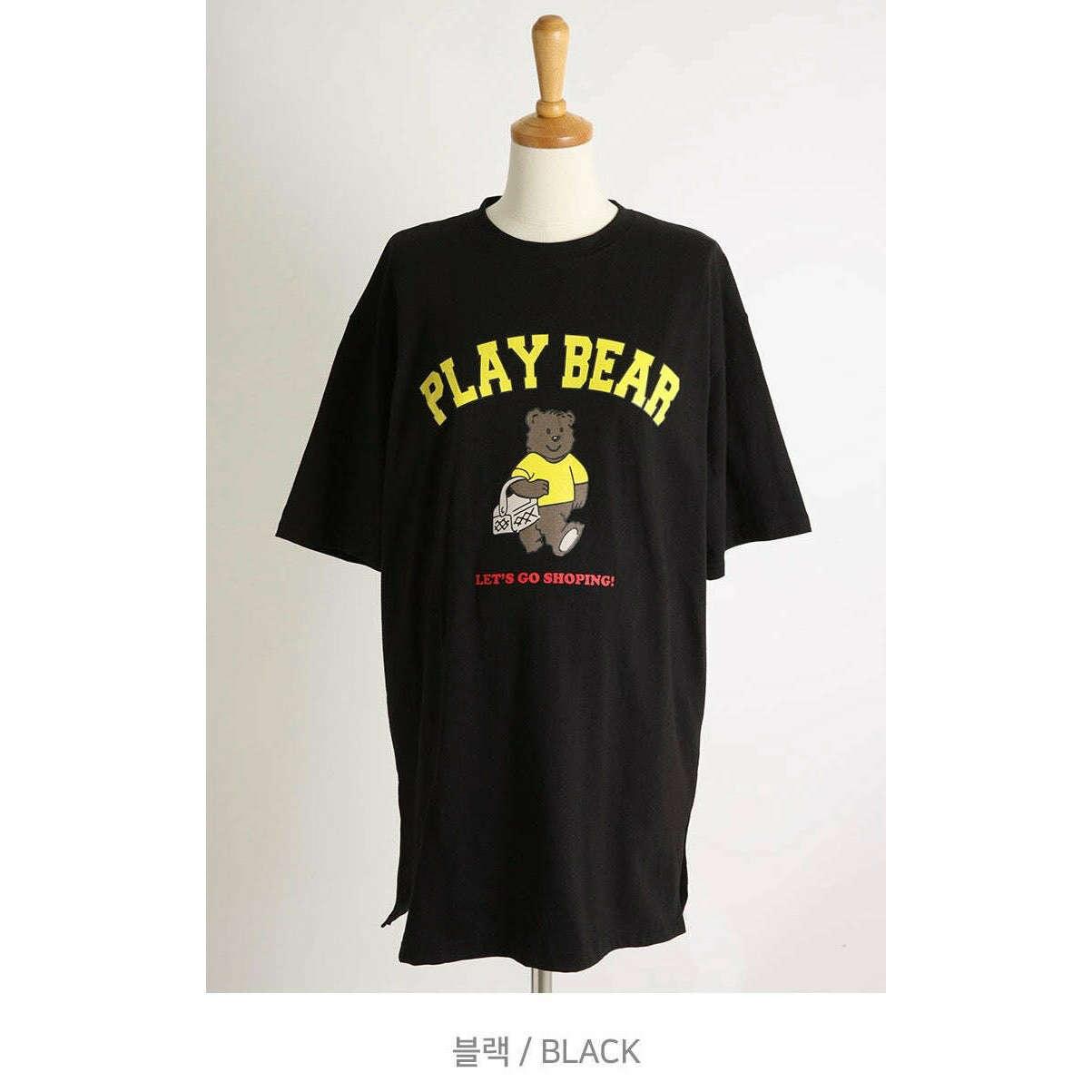 MUMMY.cc:純棉短袖寬鬆 Play bear Tee:Black