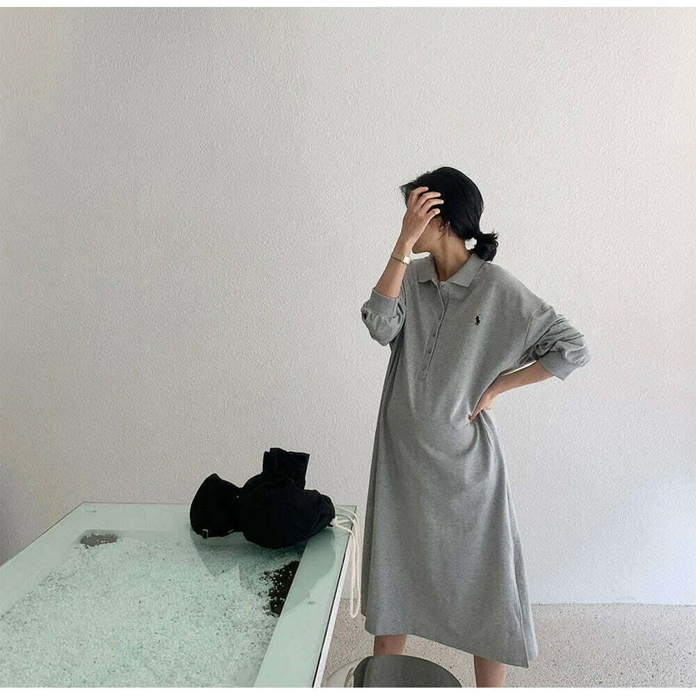 MUMMY.cc:企領polo哺乳棉質寬鬆連身裙