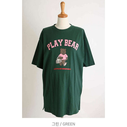 MUMMY.cc:純棉短袖寬鬆 Play bear Tee:Green
