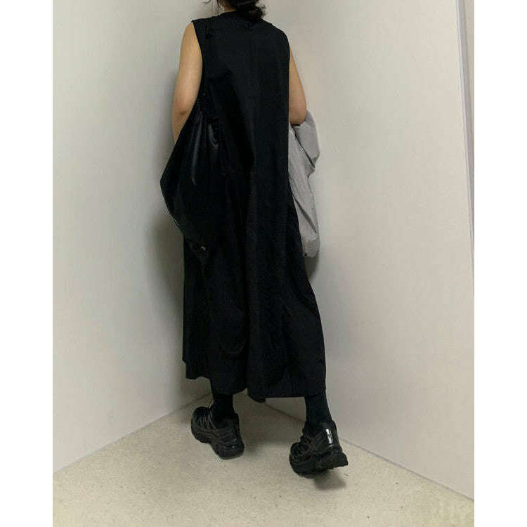 MUMMY.cc:圓領壓褶背心連身裙