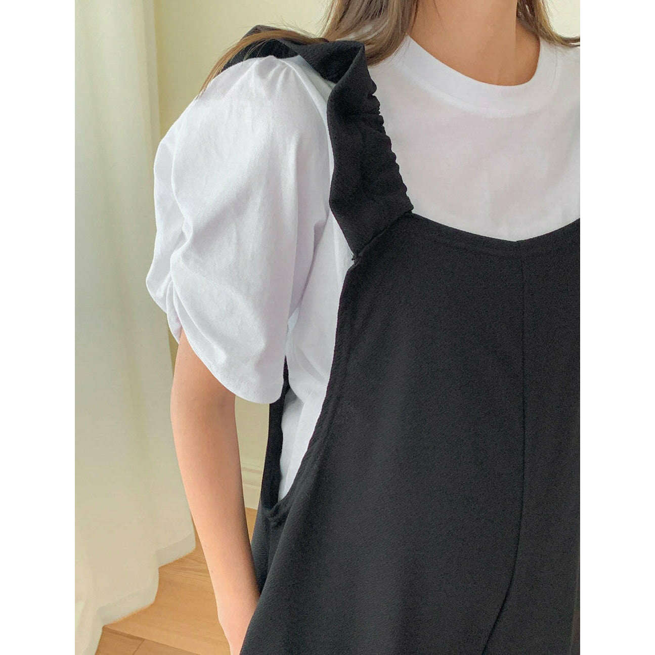 MUMMY.cc:孕婦荷葉肩帶Jumpsuit