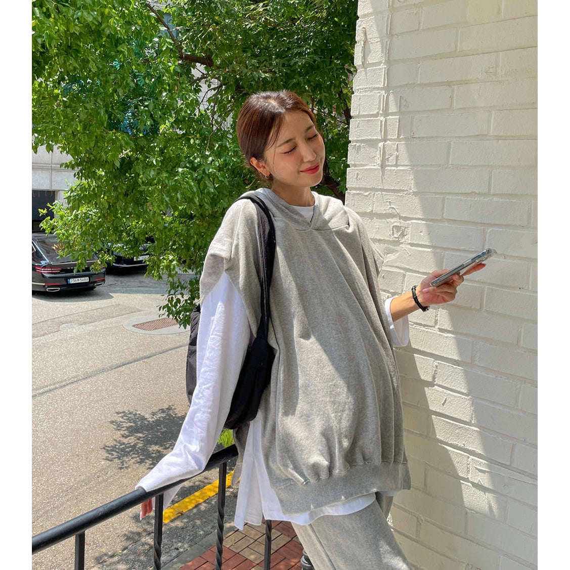 MUMMY.cc:休閒風舒適無袖連帽衛衣