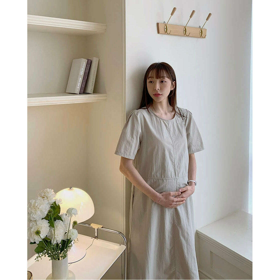 MUMMY.cc:夏季新款圓領純色連身裙