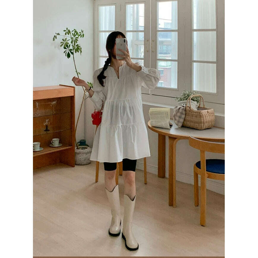MUMMY.cc:迷你V領cancan連身短裙