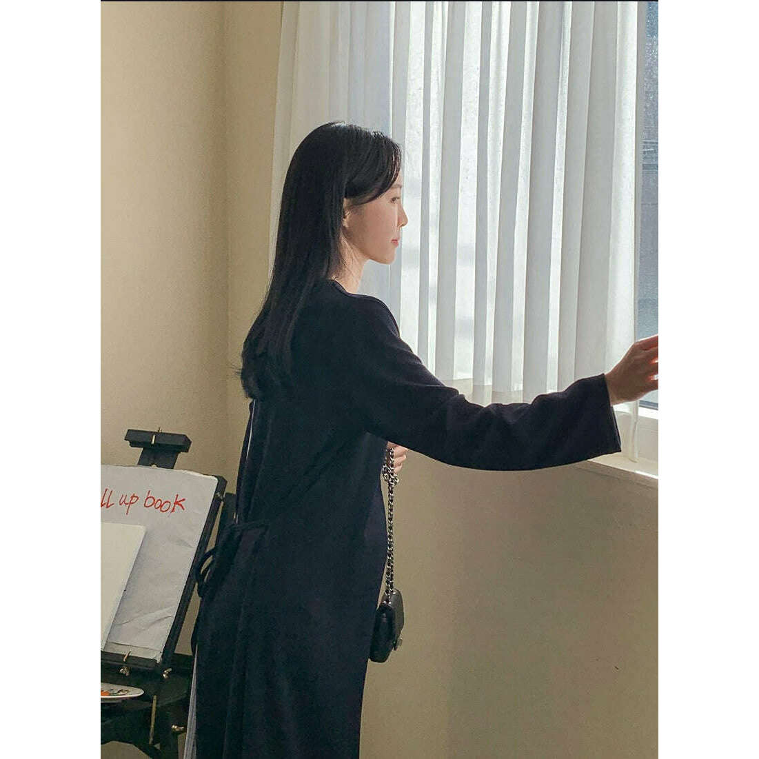 MUMMY.cc:喇叭背褶無皺孕婦裙