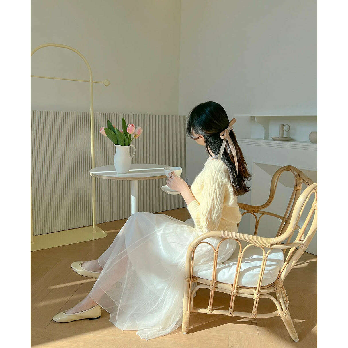 MUMMY.cc:法式麻花針織背心紗裙套裝