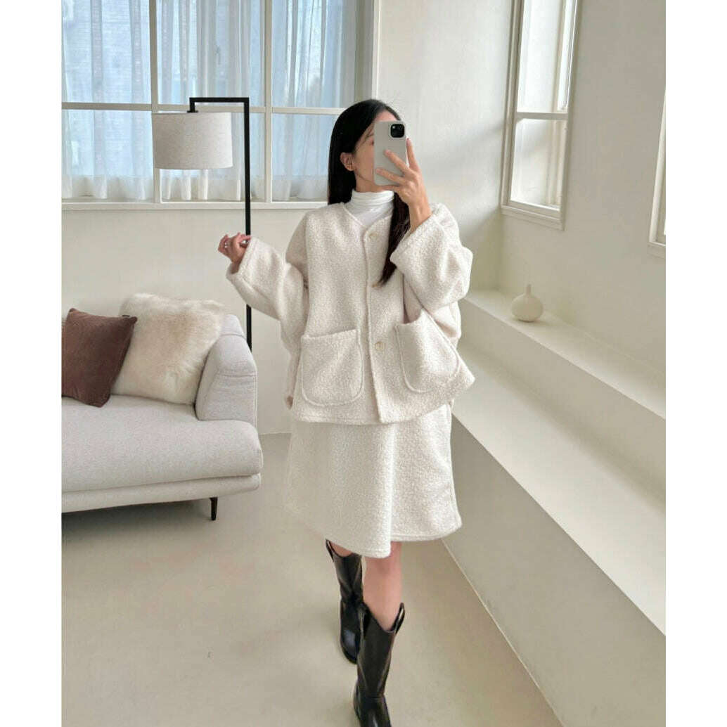 MUMMY.cc:毛呢方領吊帶背心連身短裙