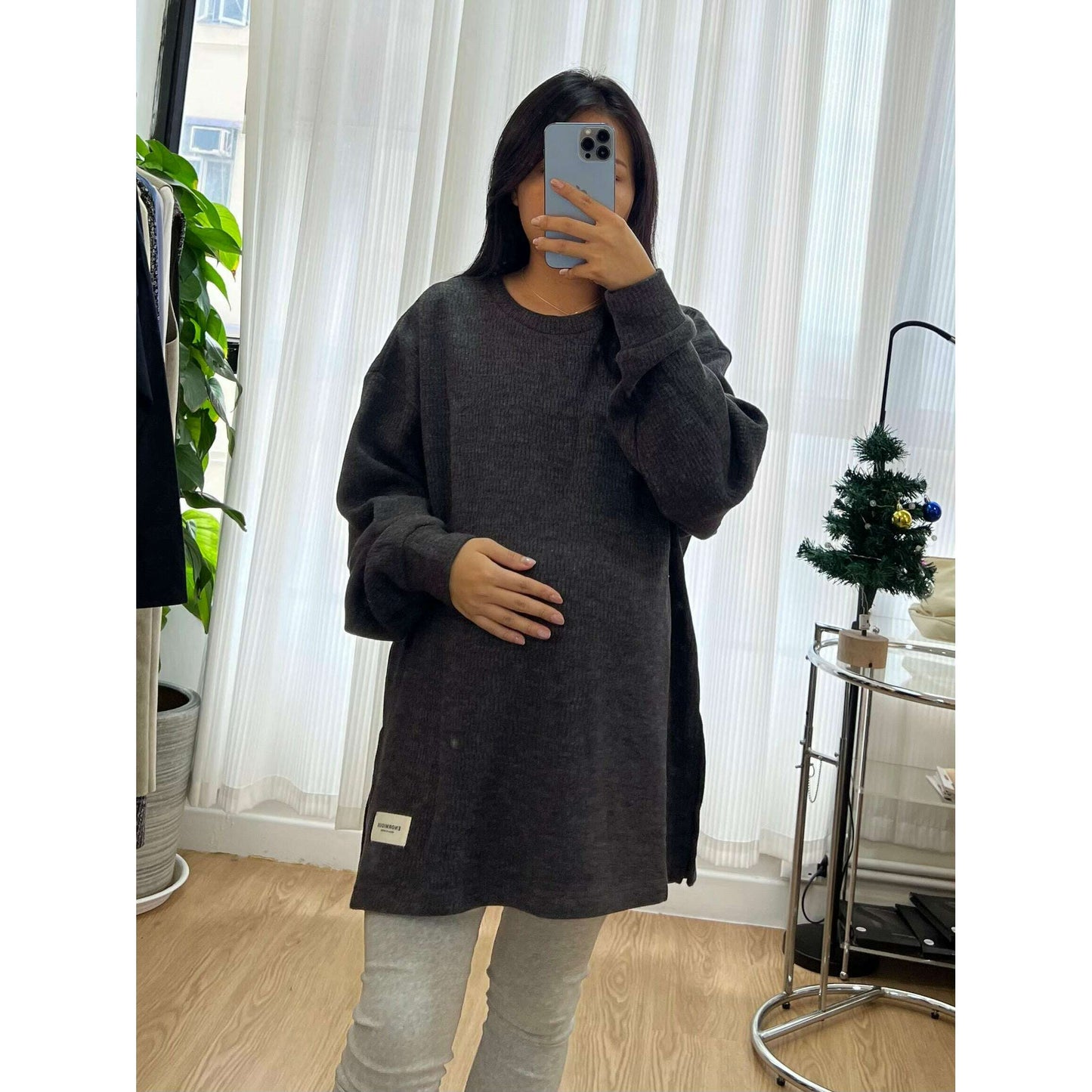 MUMMY.cc:羊毛窩夫格抓毛休閒長Tee