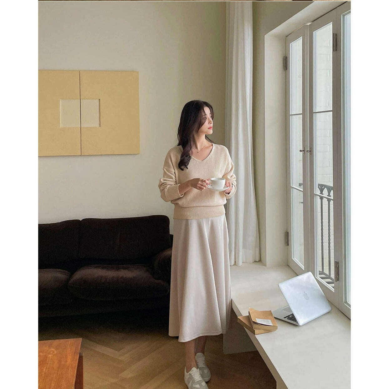 MUMMY.cc:秋季孕婦中摺口袋半截裙