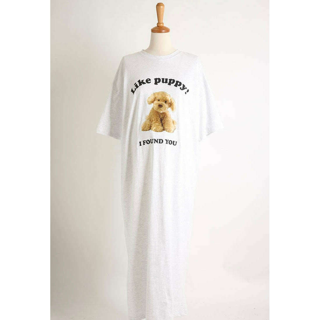 MUMMY.cc:Like Puppy印花連身裙:Melange White