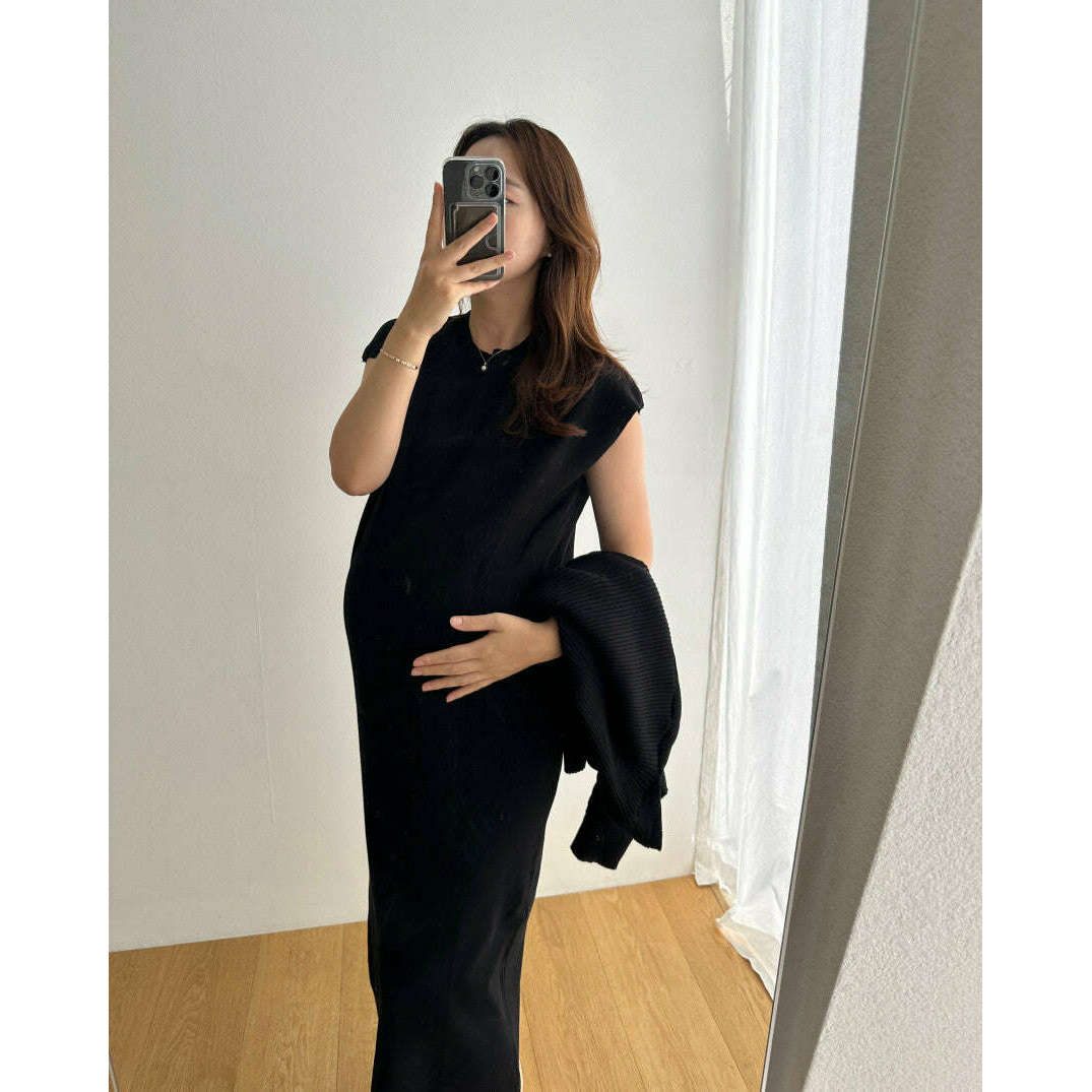 MUMMY.cc:羅紋披肩開衫孕婦裙套裝
