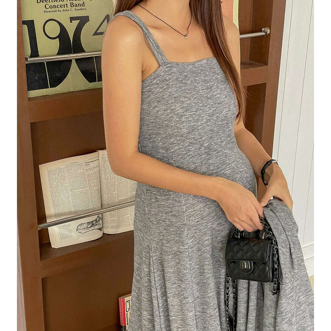 MUMMY.cc:雙肩帶喇叭吊帶裙連帽外套套裝