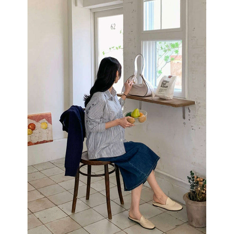MUMMY.cc:後開叉牛仔中長裙