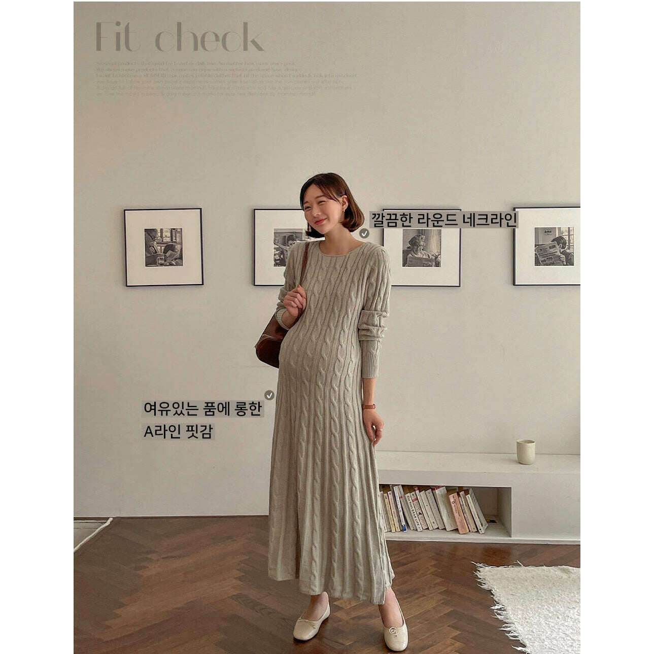 MUMMY.cc:麻花圓領編織長連身裙
