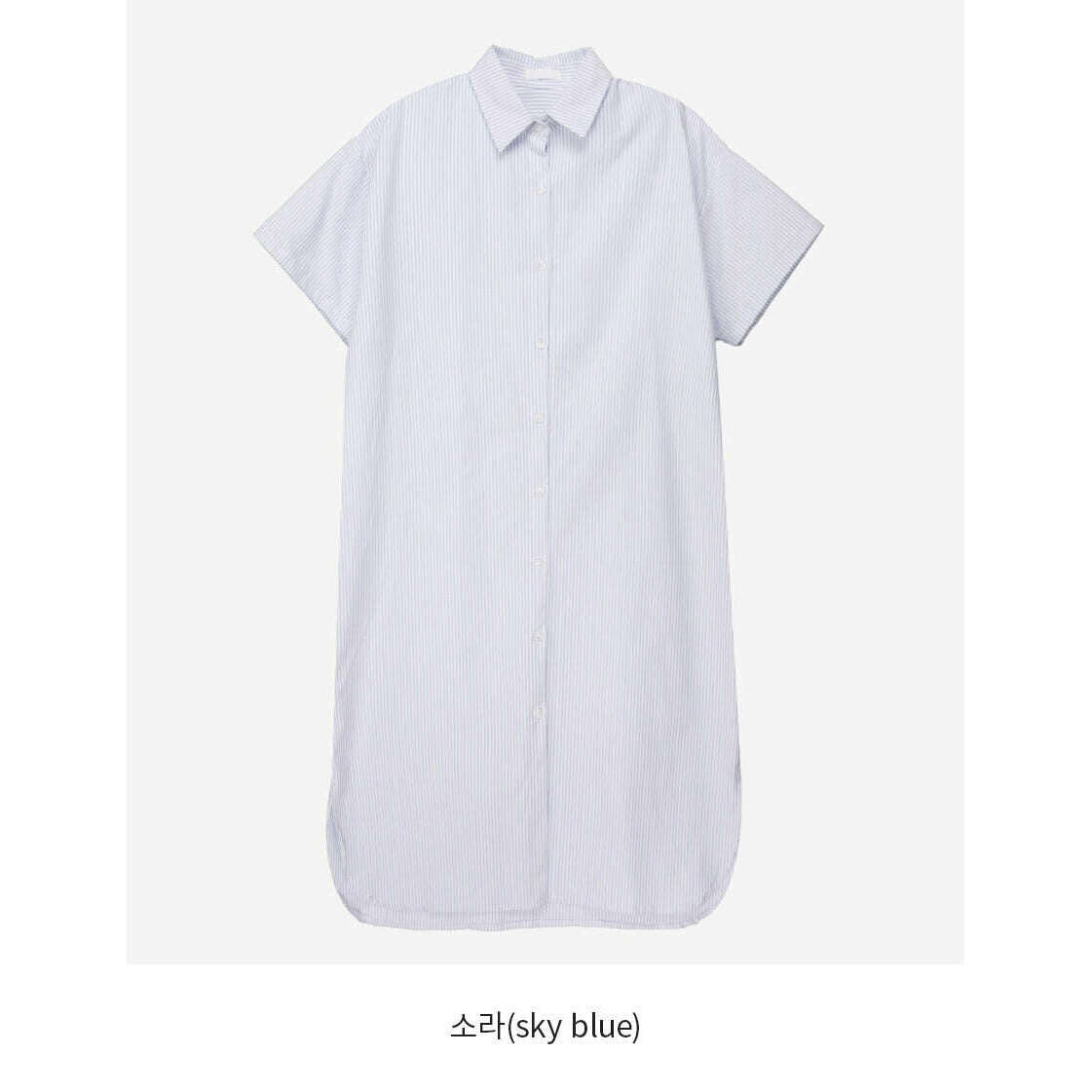 MUMMY.cc:條紋短袖襯衫寬鬆連身裙