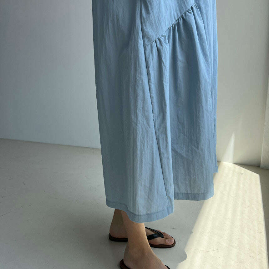 MUMMY.cc:寬鬆尼龍褶皺孕婦連身裙