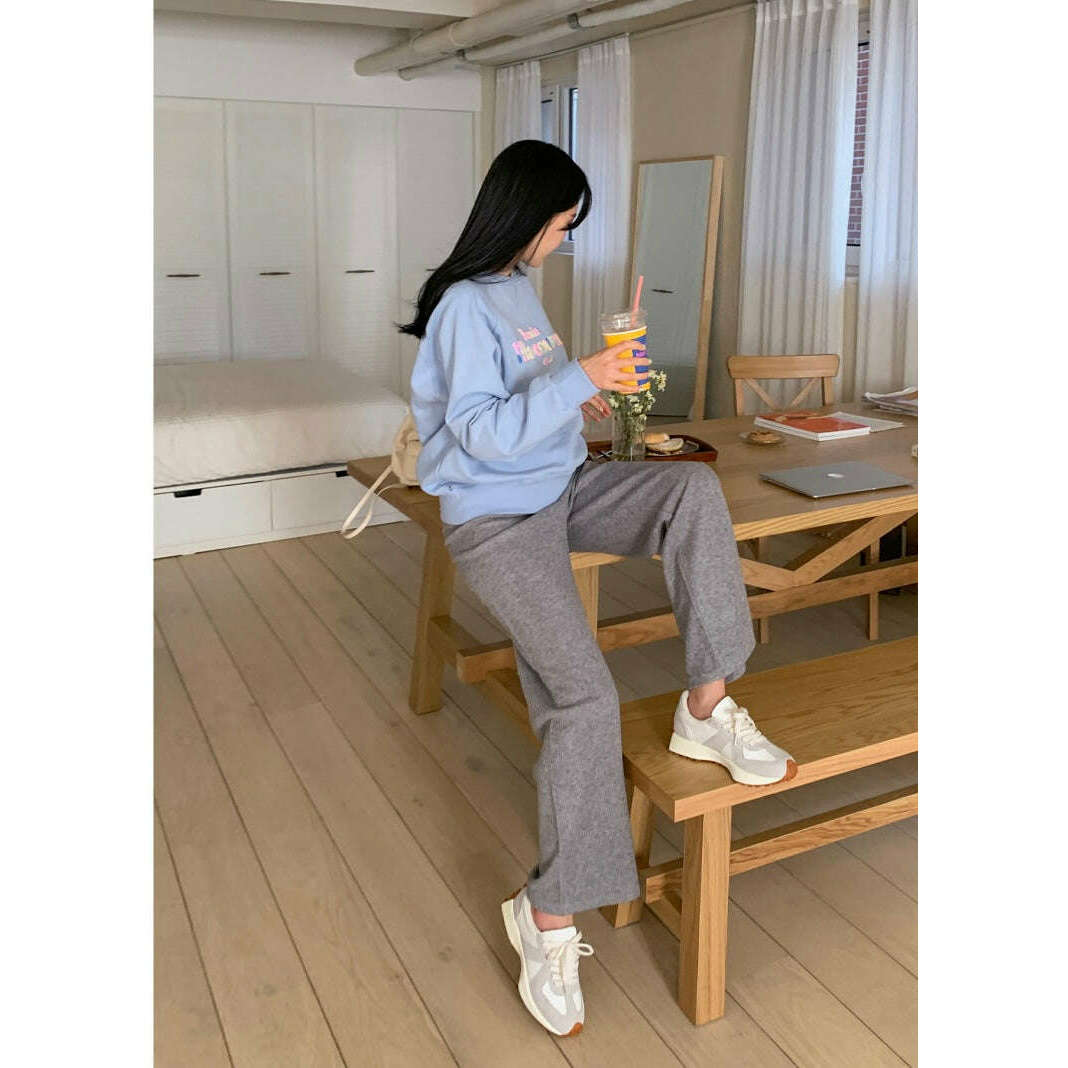 MUMMY.cc:秋冬羅紋寬腳休閒孕婦褲