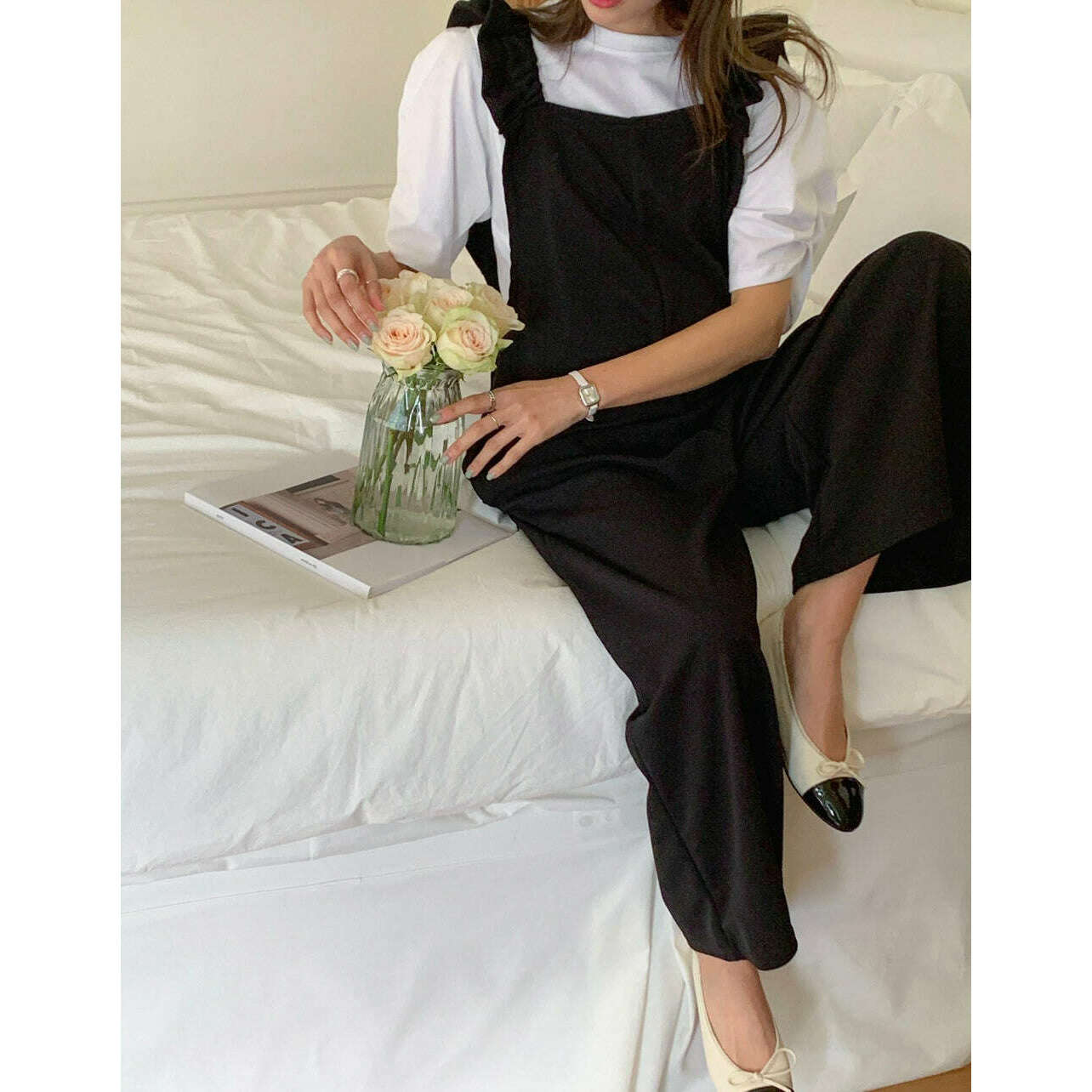 MUMMY.cc:孕婦荷葉肩帶Jumpsuit