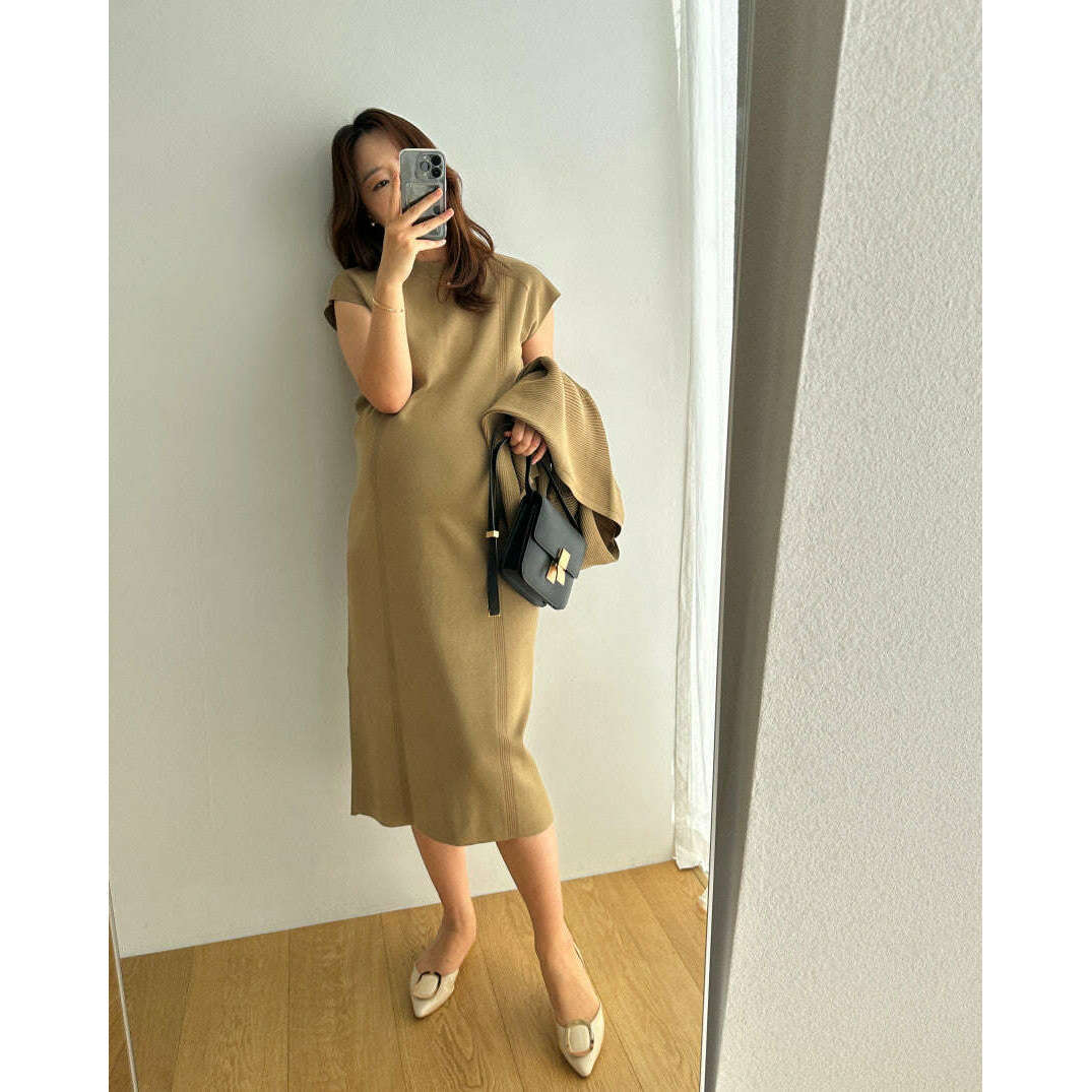 MUMMY.cc:羅紋披肩開衫孕婦裙套裝