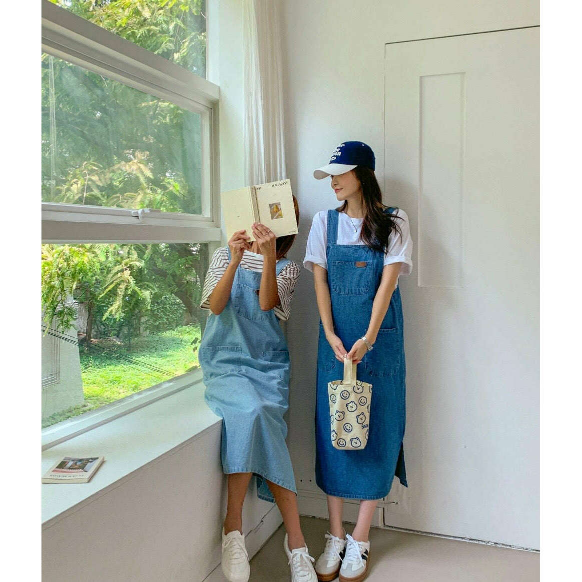 MUMMY.cc:側開叉牛仔背心吊帶裙