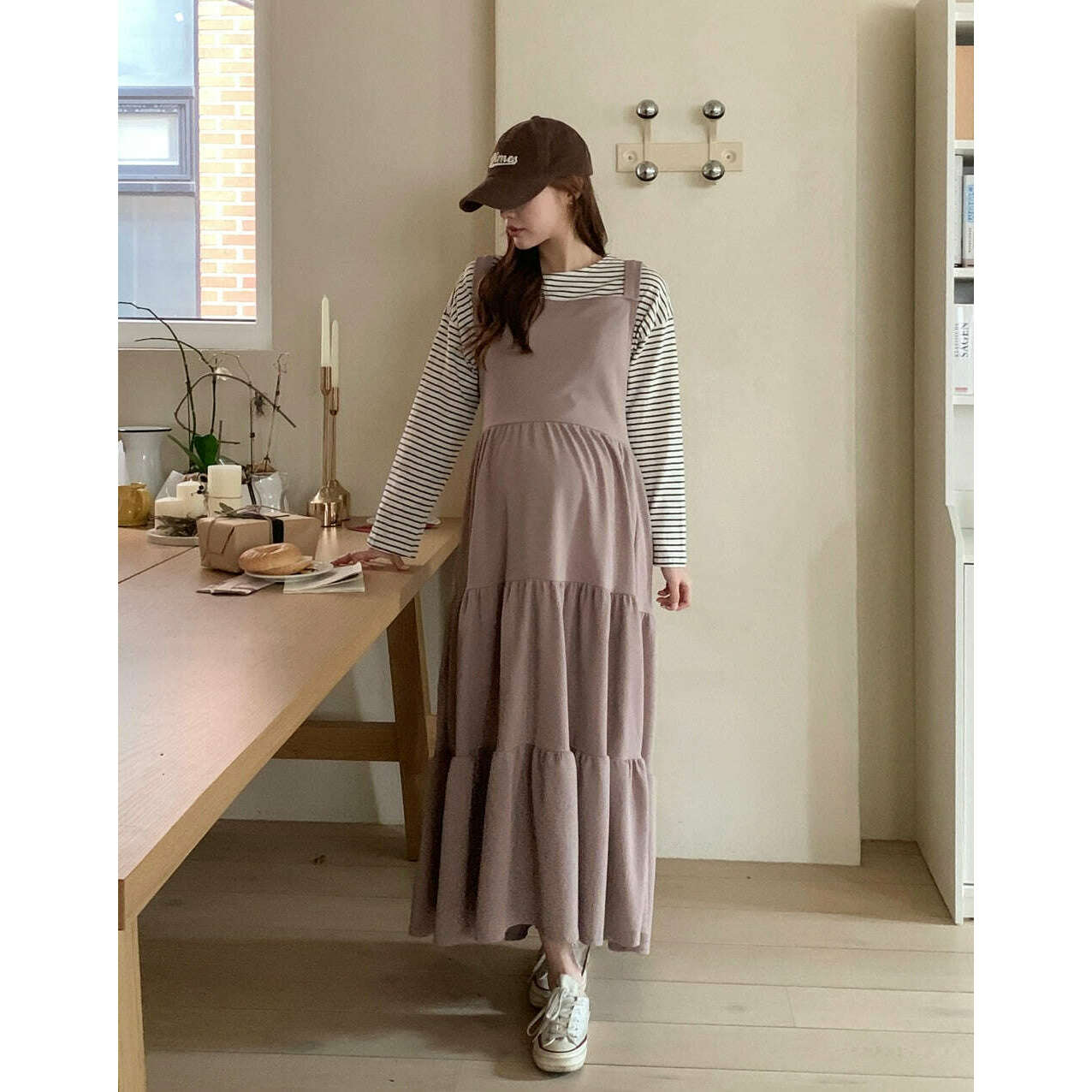 MUMMY.cc:孕婦甜美吊帶蛋糕長裙
