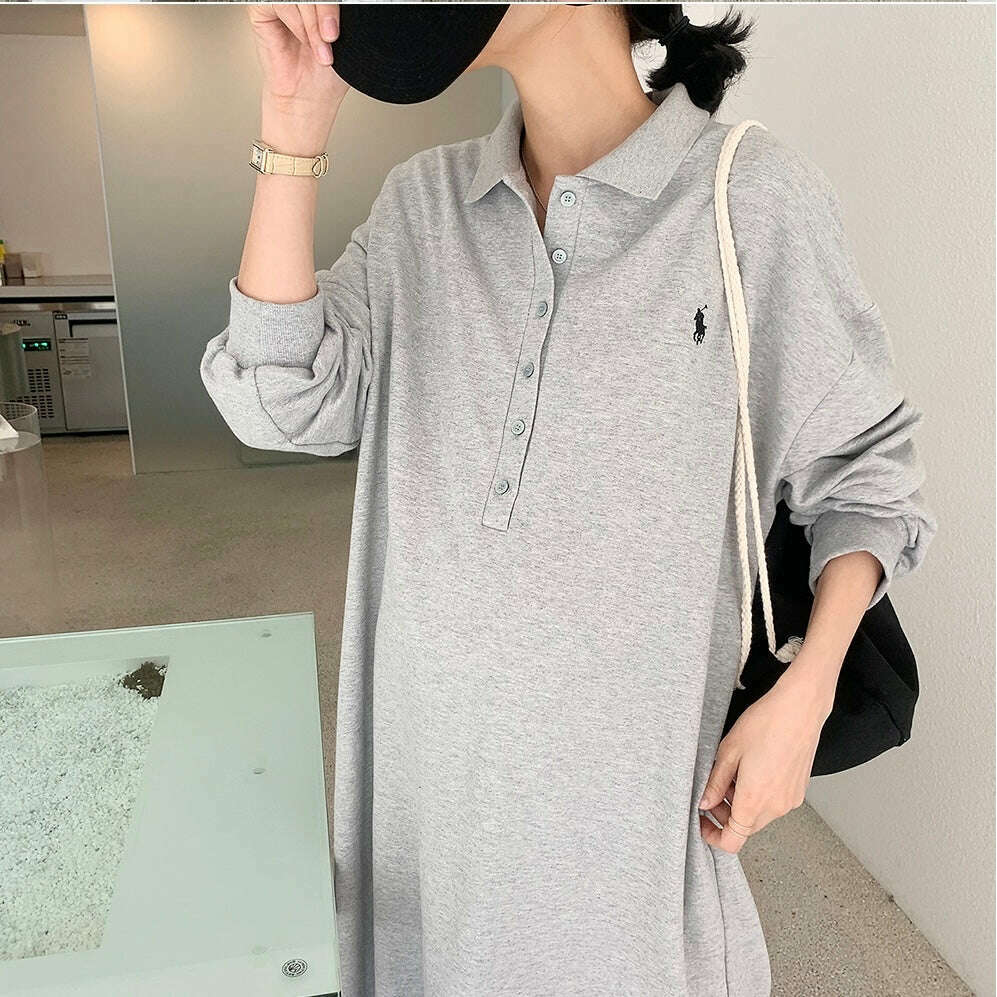 MUMMY.cc:企領polo哺乳棉質寬鬆連身裙