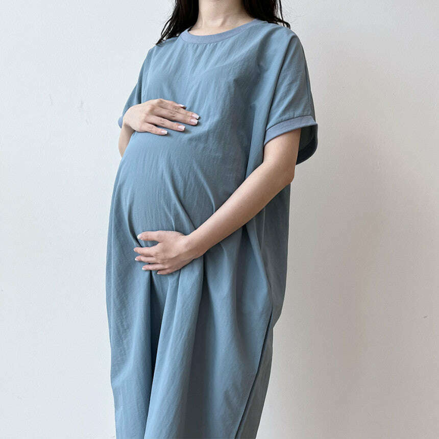 MUMMY.cc:孕婦夏日尼龍布料連身長裙