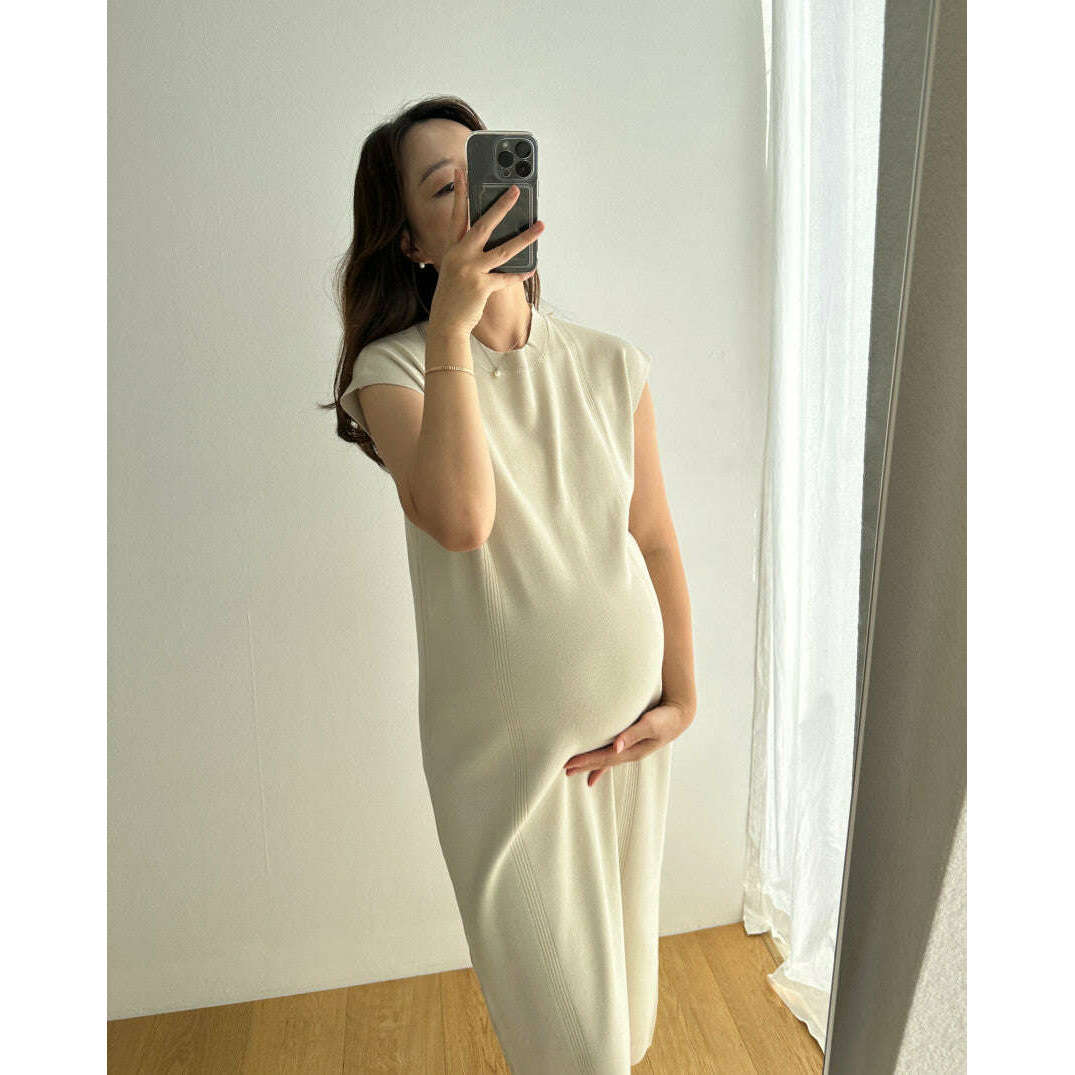 MUMMY.cc:羅紋披肩開衫孕婦裙套裝