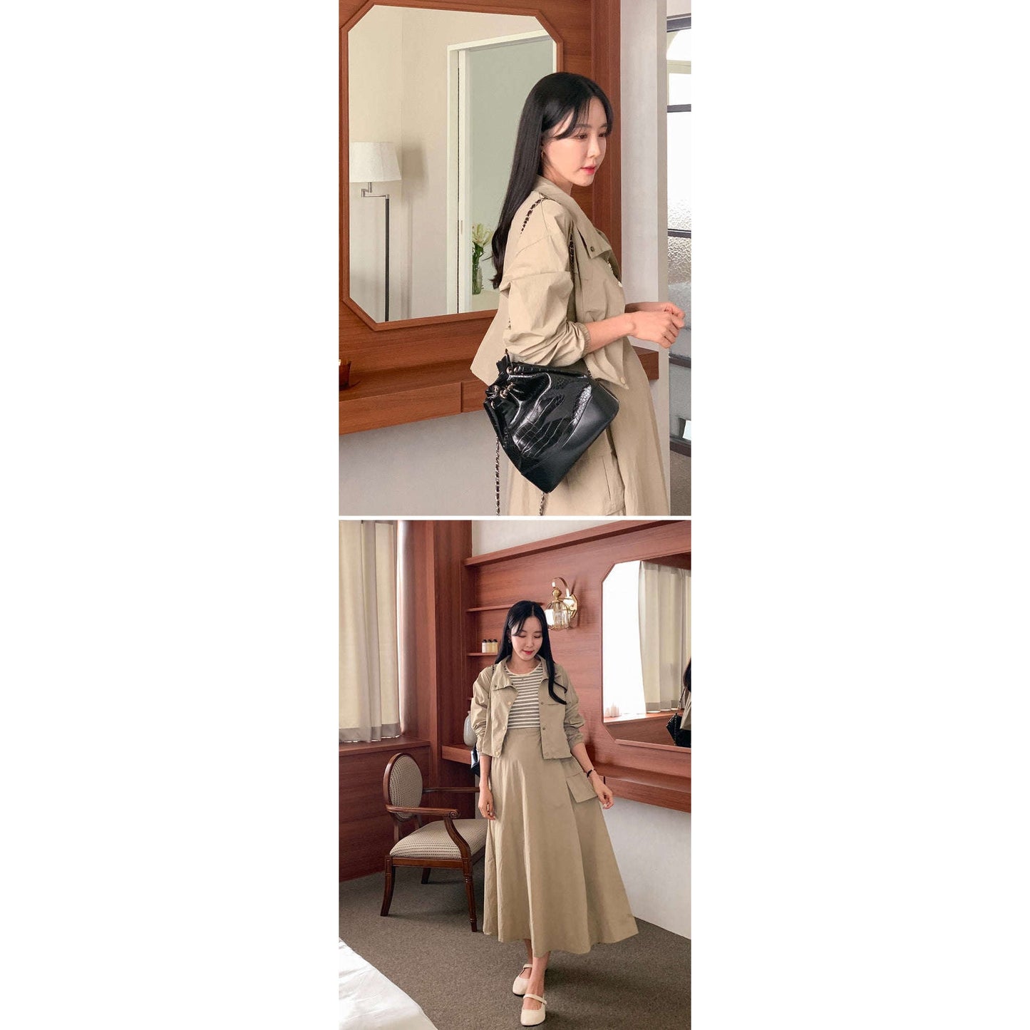 MUMMY.cc:條紋背心針織背心裙加短外套套裝