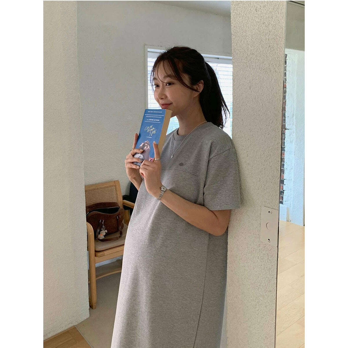 MUMMY.cc:圓領素色側開衩連身裙