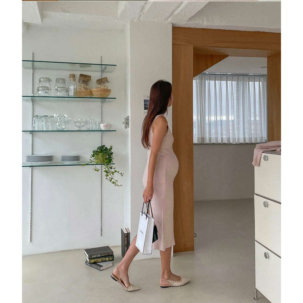 MUMMY.cc:法式背心半高領針織連身裙套裝