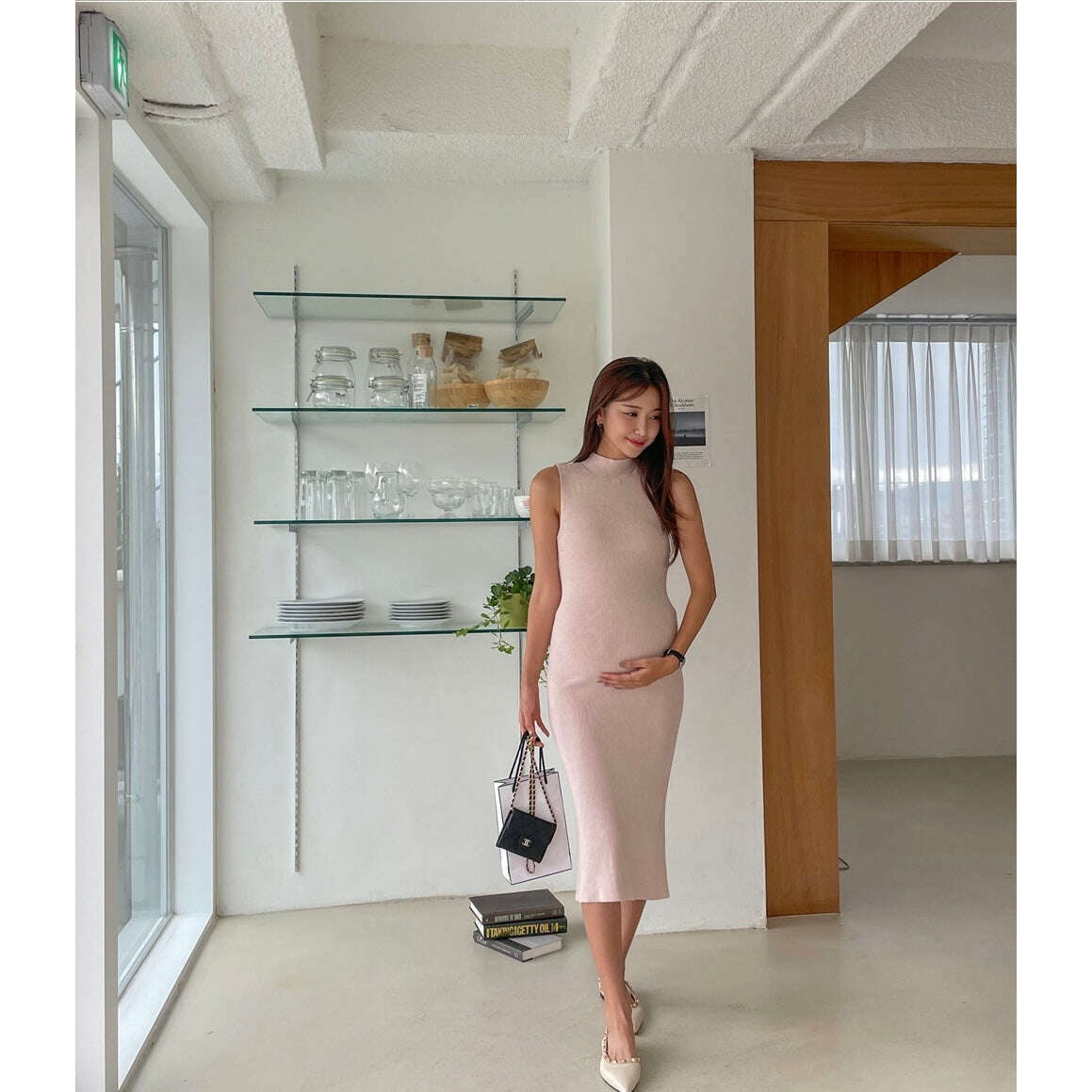 MUMMY.cc:法式背心半高領針織連身裙套裝