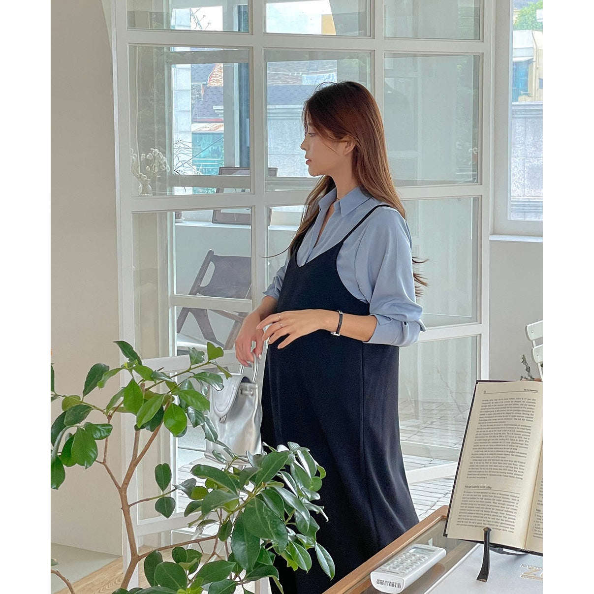 MUMMY.cc:秋季幼肩帶孕婦連身裙
