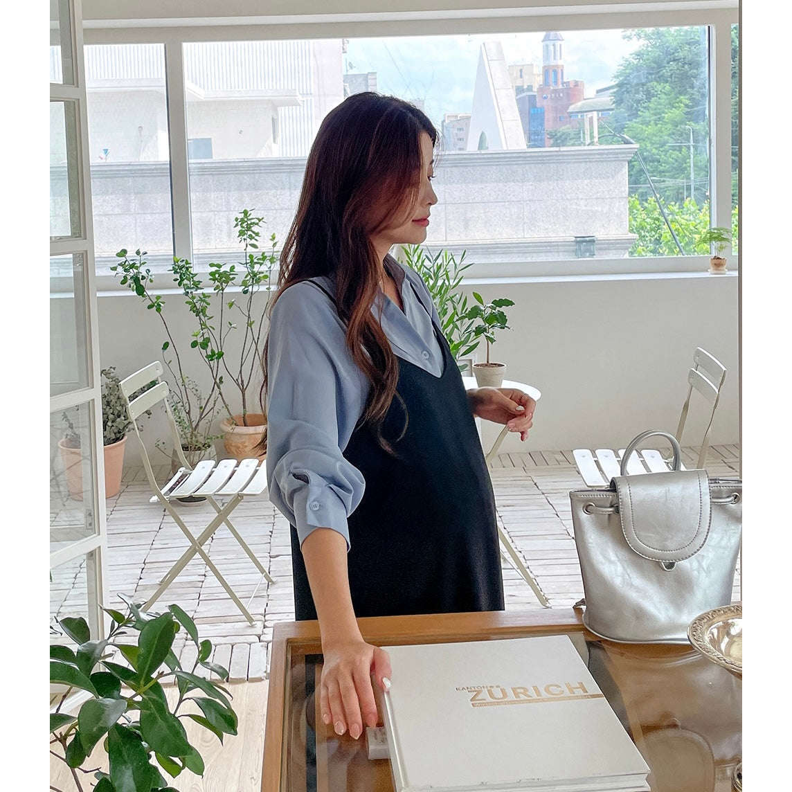 MUMMY.cc:秋季幼肩帶孕婦連身裙