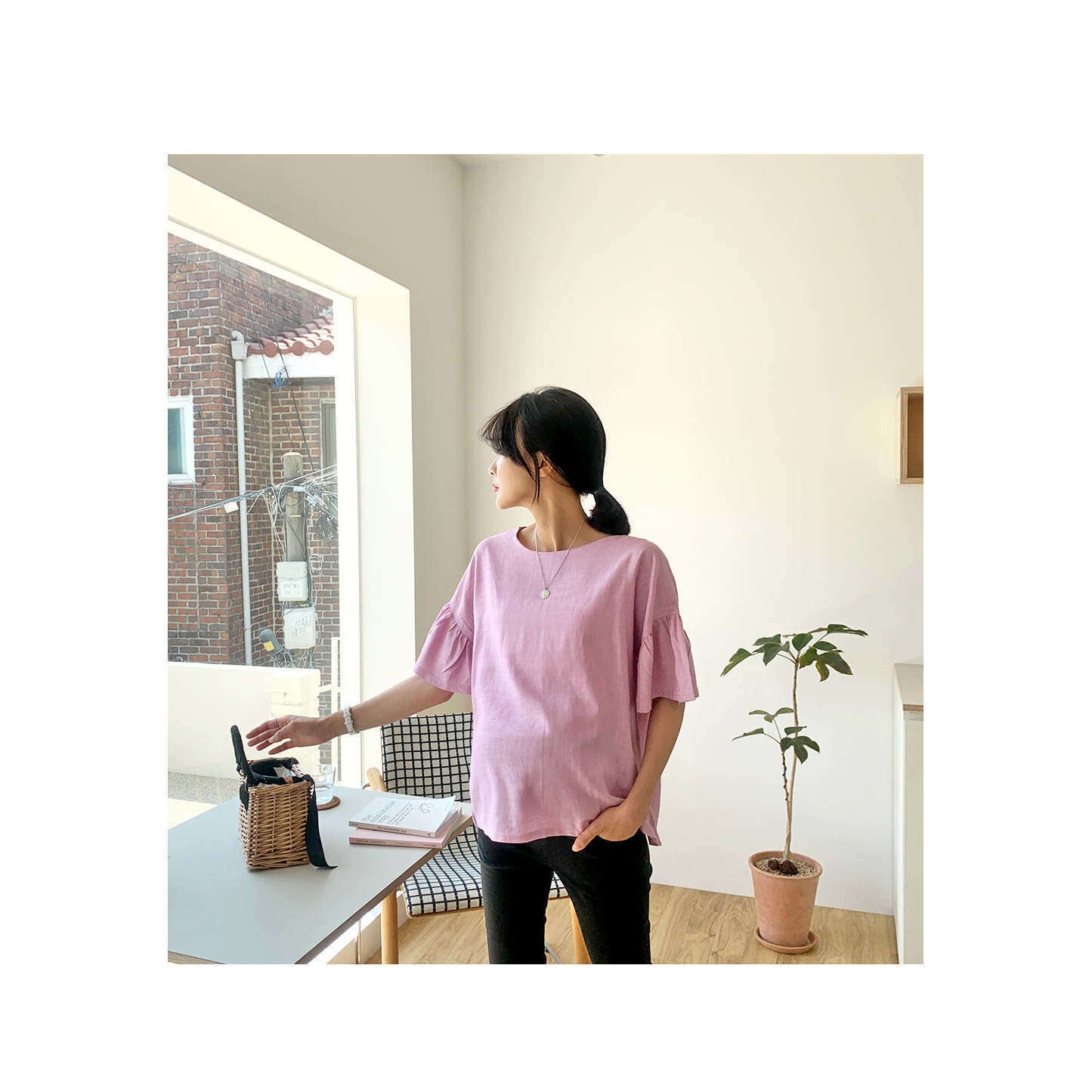 MUMMY.cc:夏季棉質靴型流蘇孕婦褲