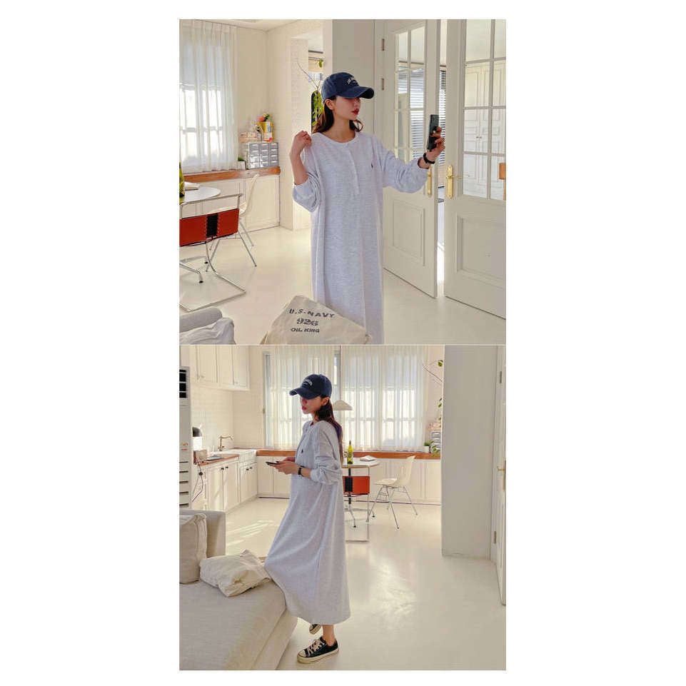 MUMMY.cc:POLO 鈕扣哺乳寬鬆連身裙