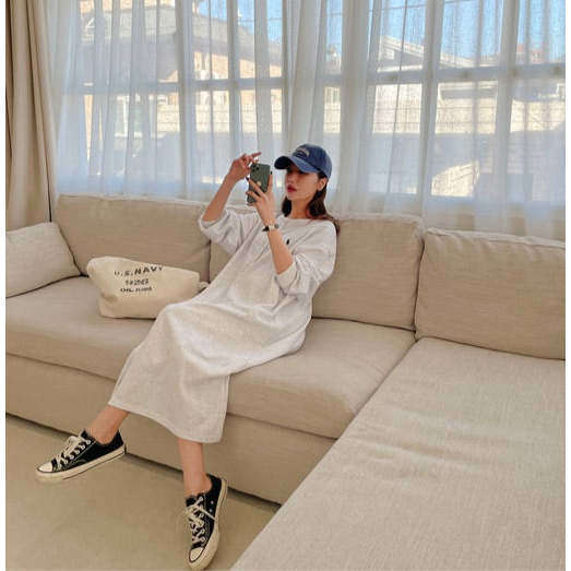 MUMMY.cc:POLO 鈕扣哺乳寬鬆連身裙