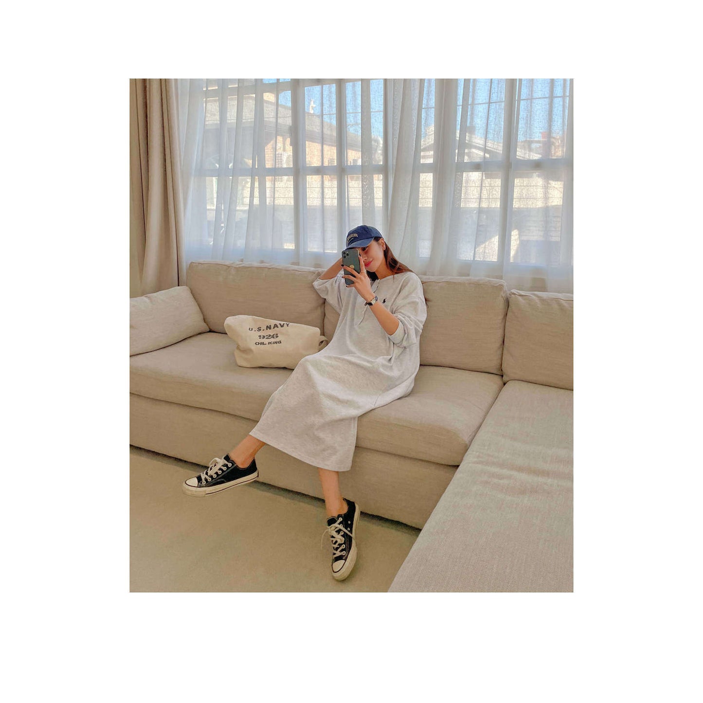 MUMMY.cc:POLO 鈕扣哺乳寬鬆連身裙