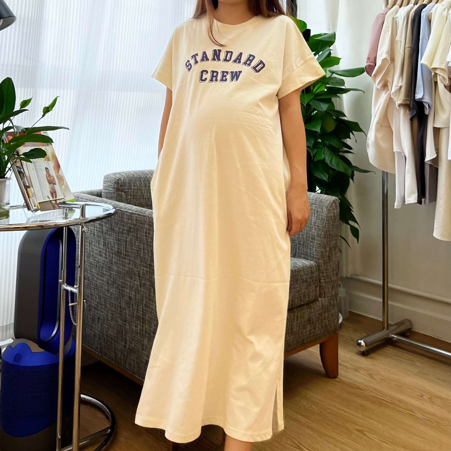 MUMMY.cc:短袖日常柔軟英文字母連身裙