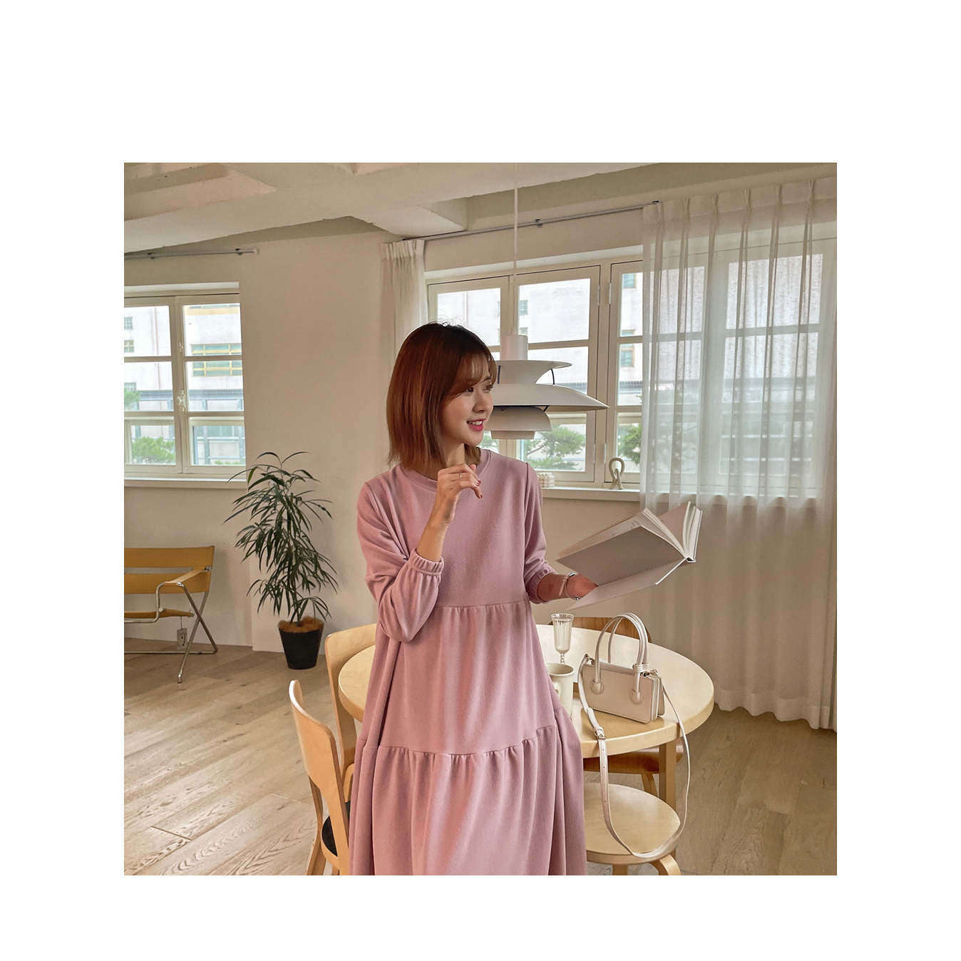 MUMMY.cc:Maxi long sleeve layered dress